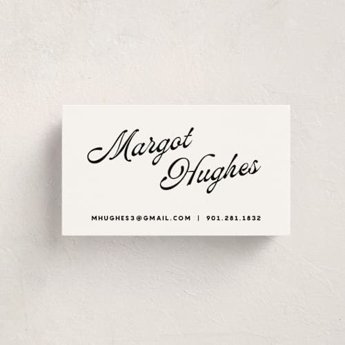 This is a raven business cards by Morgan Kendall called vintage hotel printing on signature in standard