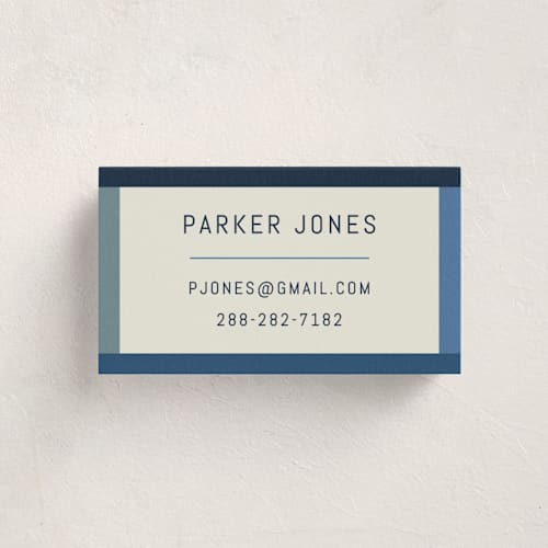 This is a ocean business cards by Kelly Watkins called wide frame printing on signature in standard
