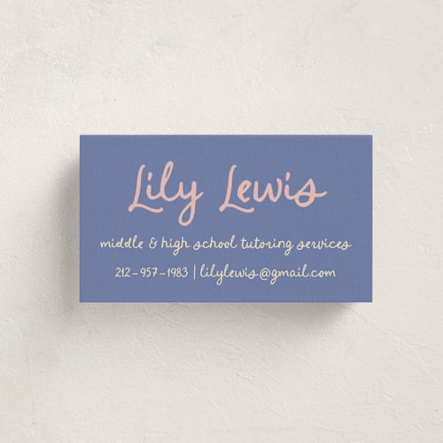 This is a sky business cards by Stephanie Heinrich Godbout called cin cin printing on signature in standard