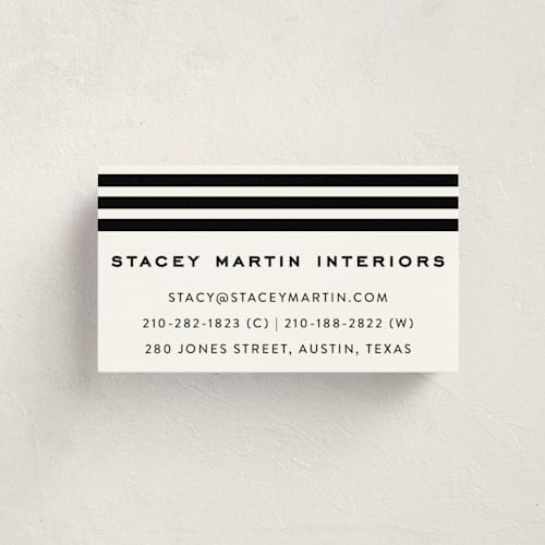 This is a tuxedo business cards by Megan Davis called varsity prep printing on signature in standard