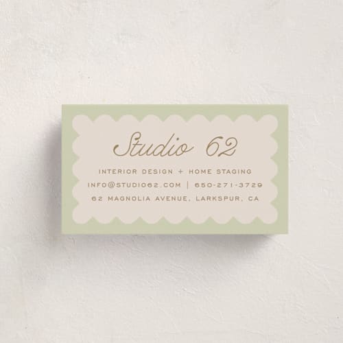 This is a matcha business cards by Leia Matt called macaron box printing on signature in standard
