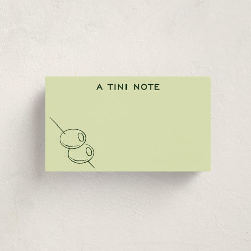 This is a extra olive small cards with standard by Megan Davis called a tini note printing on signature in 4.25x5.5