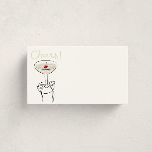 This is a champagne small cards with standard by Helena Vitto called cherry birthday printing on signature in 4.25x5.5
