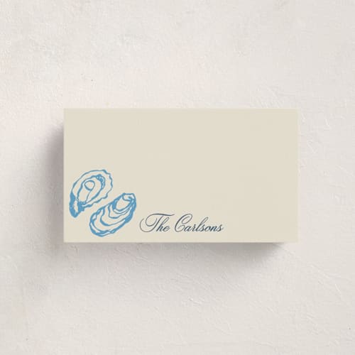 This is a oyster blue small cards with standard by Megan Davis called oyster printing on signature in 4.25x5.5