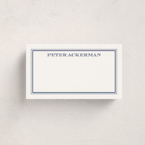 This is a navy small cards with standard by The Social Type called the gentleman printing on signature in 4.25x5.5
