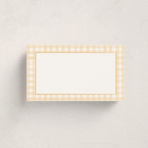 This is a buttercup small cards with standard by Creo Study called classic gingham printing on signature in 4.25x5.5