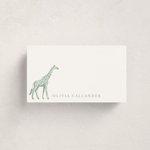 This is a palm mini note cards with standard by Jenna Holcomb called safari printing on signature in 4.25x5.5