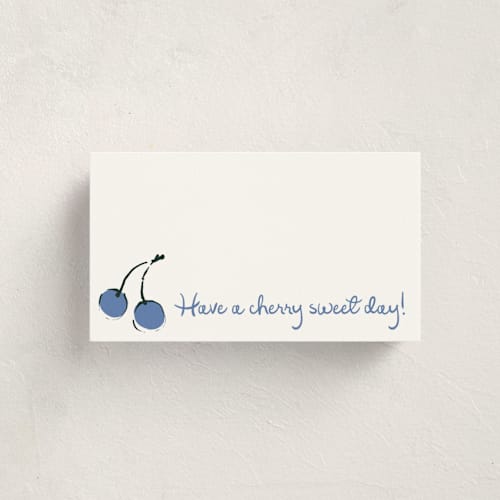 This is a bluebell small cards with standard by Kelly Watkins called cherries printing on signature in 4.25x5.5