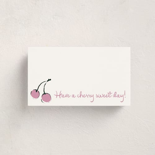 This is a petal small cards with standard by Kelly Watkins called cherries printing on signature in 4.25x5.5
