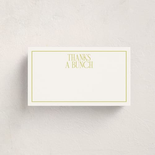 This is a lime small cards with standard by Ellen Schlegelmilch called elegant serif printing on signature in 4.25x5.5