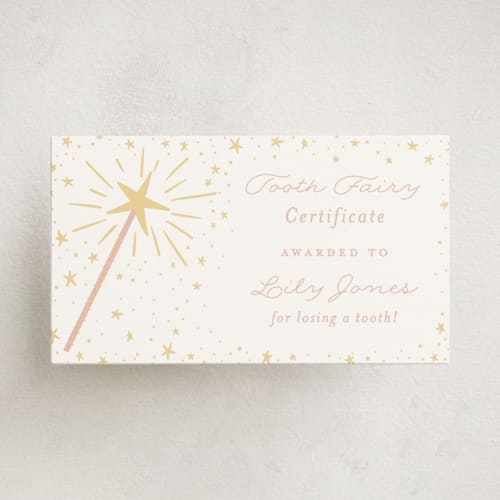 This is a cotton candy small cards with standard by Jackie Crawford called tooth fairy printing on signature in 4.25x5.5