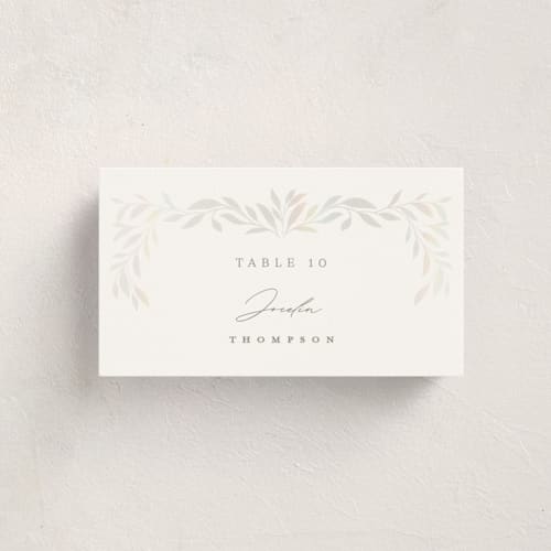 This is a cloud wedding place cards with gloss press by Ana Sharpe called clarity printing on signature in placecard
