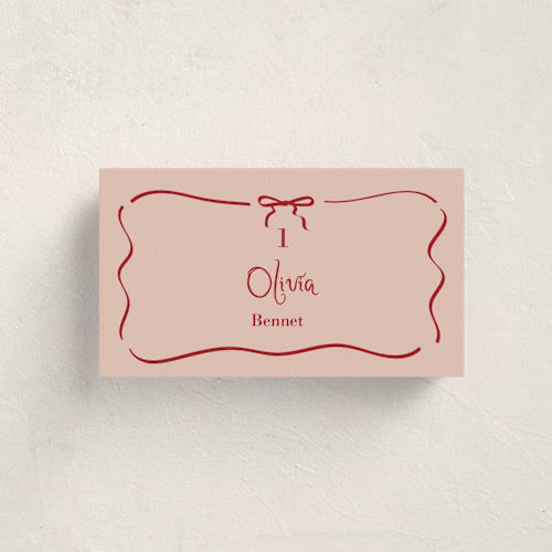 This is a cherry party place cards with standard by Helena Vitto called cherry birthday printing on signature in placecard