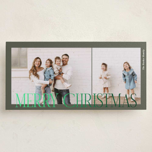 This is a pine foil pressed holiday cards with foil pressed by Brianne Larsen called classic & modern printing on recycled smooth signature in tall