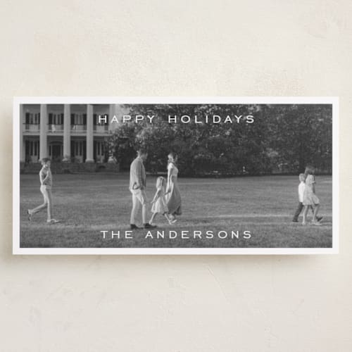 This is a snow holiday photo cards with standard by Jelena Vuletic called regalia printing on recycled smooth signature in tall