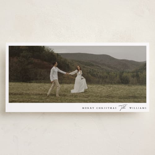 This is a cotton holiday photo cards with standard by Angela Thompson called picturesque printing on recycled smooth signature in tall