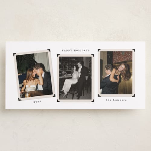 This is a snow holiday photo cards with standard by Tamara Hilje called vintage album printing on recycled smooth signature in tall