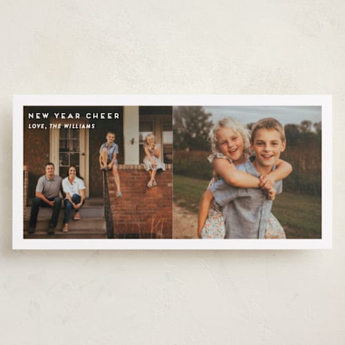 This is a snow holiday photo cards with standard by Deynaaz Daraei called mingo printing on recycled smooth signature in tall