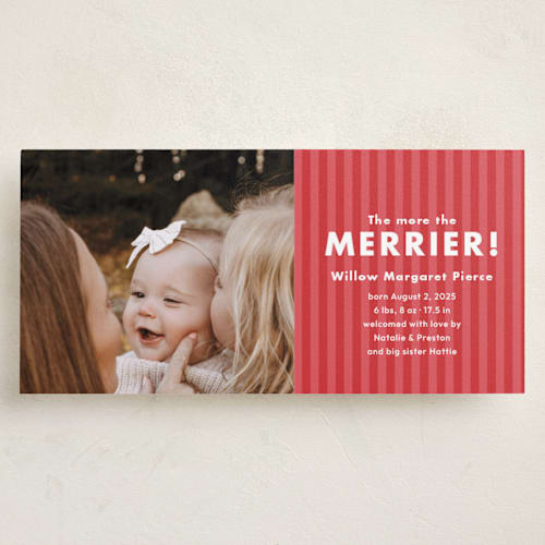 This is a stocking holiday photo cards with standard by Megan Davis called lulu printing on recycled smooth signature in tall