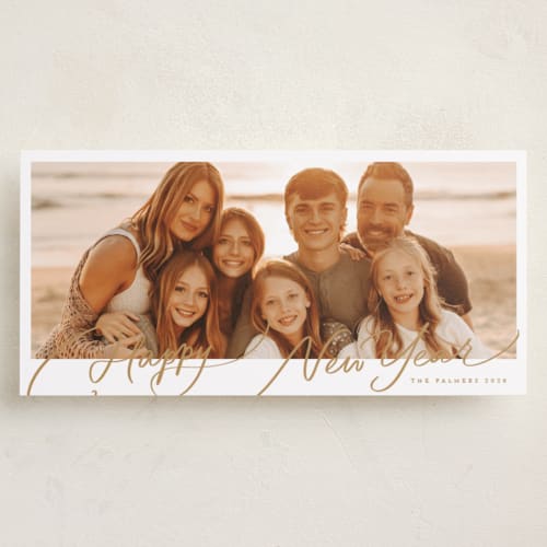 This is a toffee holiday photo cards with standard by Everett Paper Goods called evoke printing on recycled smooth signature in tall