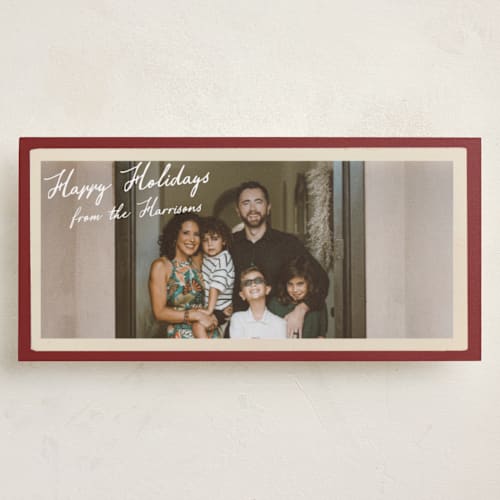 This is a berry holiday photo cards with standard by Maja Cunningham called vintage photo card printing on recycled smooth signature in tall