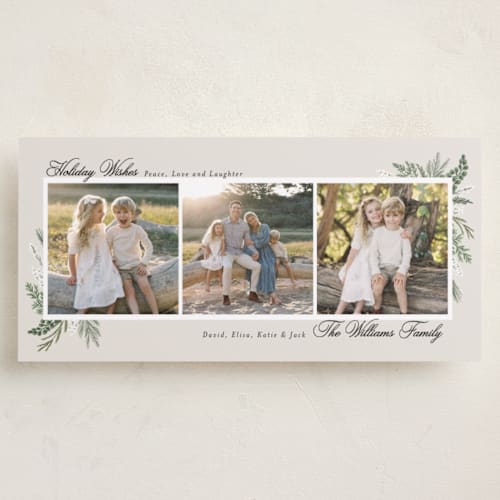 This is a frost holiday photo cards with standard by Susan Moyal called warmest wish printing on recycled smooth signature in tall