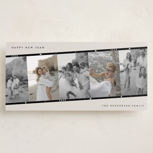 This is a vintage holiday photo cards with standard by Maja Cunningham called vintage photo strip printing on recycled smooth signature in tall