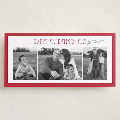 This is a heart holiday photo cards with standard by Robert and Stella called bright border printing on recycled smooth signature in tall