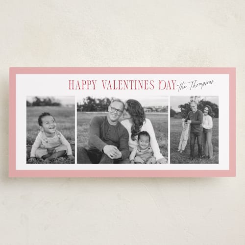 This is a rose holiday photo cards with standard by Robert and Stella called bright border printing on recycled smooth signature in tall