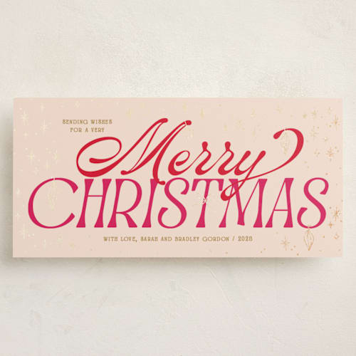 This is a gumdrop foil pressed holiday cards with foil pressed by Owl and Toad called celestial printing on signature in tall