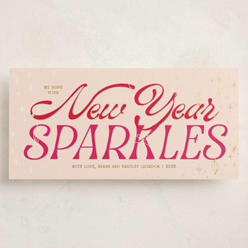 This is a gumdrop foil pressed holiday cards with foil pressed by Owl and Toad called celestial printing on signature in tall