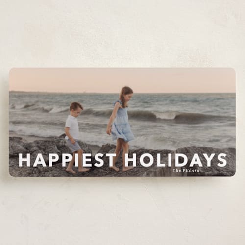 This is a cotton holiday photo cards with standard by Angela Thompson called gilded printing on recycled smooth signature in tall