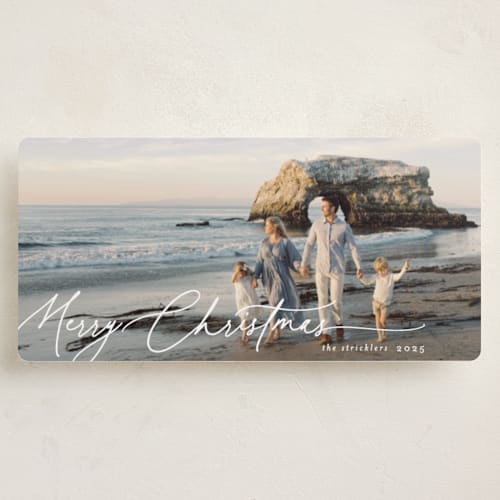 This is a snow holiday photo cards with standard by Chris Griffith called holiday panorama printing on recycled smooth signature in tall