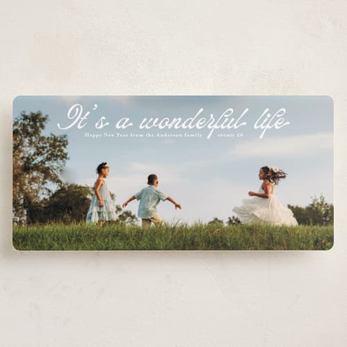 This is a snow holiday photo cards with standard by Heather Schertzer called wonderfully happy printing on recycled smooth signature in tall