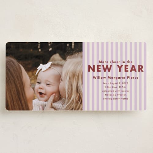 This is a sugar plum holiday photo cards with standard by Megan Davis called lulu printing on recycled smooth signature in tall