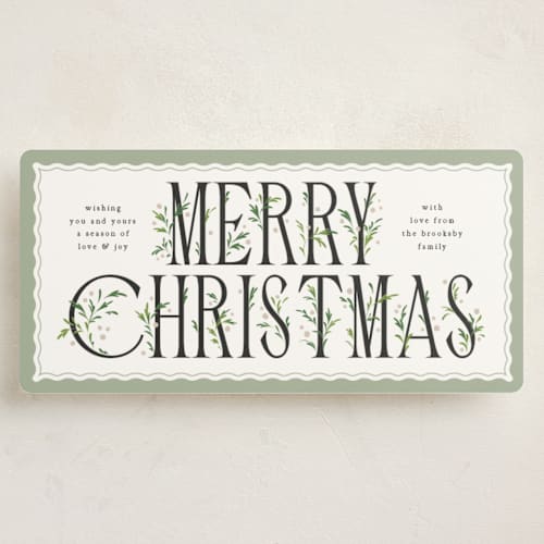 This is a wintermint holiday photo cards with standard by Erin L. Wilson called festive foliage printing on signature in tall