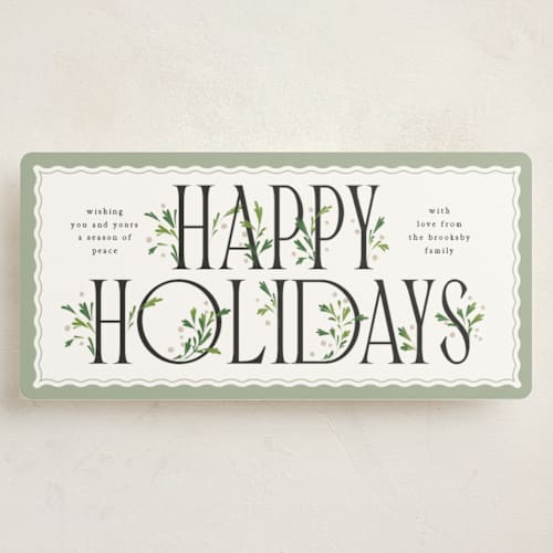 This is a wintermint holiday photo cards with standard by Erin L. Wilson called festive foliage printing on signature in tall