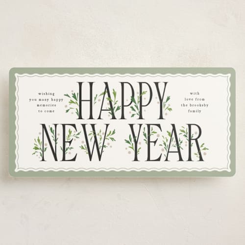 This is a wintermint holiday photo cards with standard by Erin L. Wilson called festive foliage printing on signature in tall