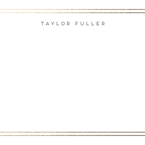 This is a cocoa foil stamped stationery with foil pressed by Lehan Veenker called a golden age printing on signature in 4.25x5.5