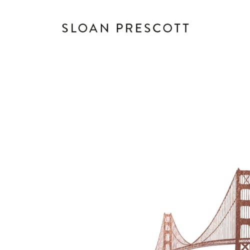 This is a rose gold foil stamped stationery with foil pressed by Hooray Creative called golden gate bridge printing on signature in 4.25x5.5