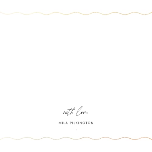 This is a ink foil stamped stationery with foil pressed by Blustery August called scallop printing on signature in 4.25x5.5