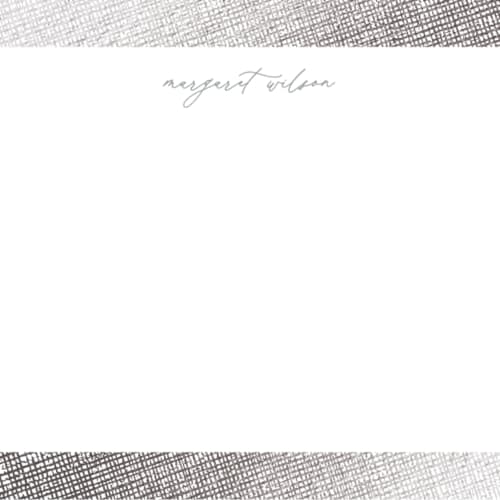This is a sterling foil stamped stationery with foil pressed by Pixel and Hank called around the edge printing on signature in 4.25x5.5