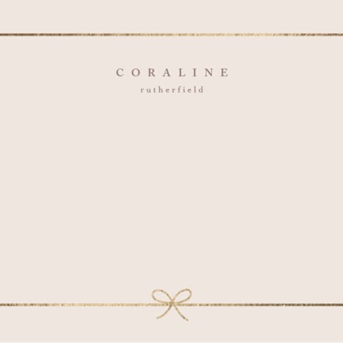 This is a sand foil stamped stationery with foil pressed by chocomocacino called carina printing on signature in 4.25x5.5