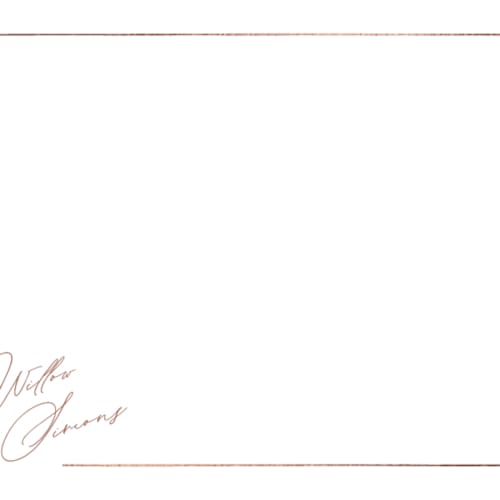 This is a almond foil stamped stationery with foil pressed by Paper Raven Co. called signature printing on signature in 4.25x5.5