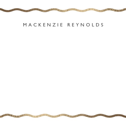This is a salt and pepper foil stamped stationery with foil pressed by Olivia Raufman called preppy twist printing on signature in 4.25x5.5
