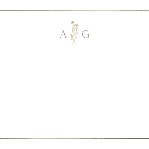 This is a chiffon foil stamped stationery with foil pressed by chocomocacino called kouignette printing on signature in 4.25x5.5