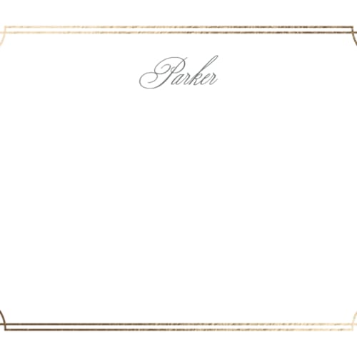 This is a mist foil stamped stationery with foil pressed by Sarah Brown called formally printing on signature in 4.25x5.5