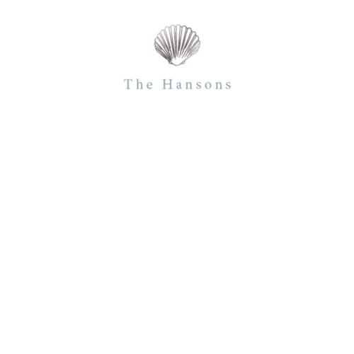 This is a sea spray foil stamped stationery with foil pressed by Hannah Bowman called simple seashell printing on signature in 4.25x5.5