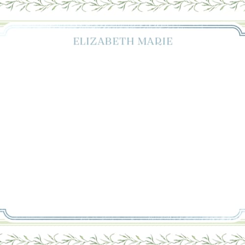 This is a kingfisher foil stamped stationery with foil pressed by Claudia Orengo called castle greenery printing on signature in 4.25x5.5