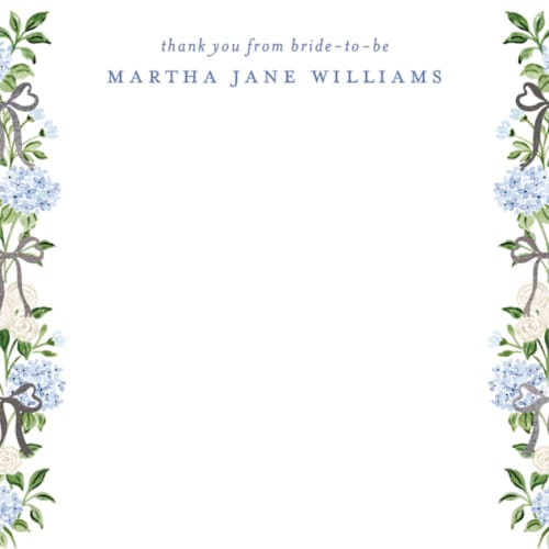 This is a endless summer foil stamped stationery with foil pressed by Sarah Knight called martha printing on signature in 4.25x5.5